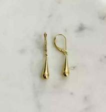 Delicate Vintage Estate Women's Teardrop Earring 14K Yellow Gold Plated picture