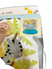 Oh Baby Jungle Baby Shower Decorations Lot for Baby Boy Blue Green White picture