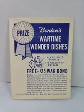 Vintage 1944 Borden’s Wartime Wonder Dishes Recipe Booklet WWII War Bond... picture