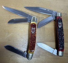 Lot Kissing Crane KC6325RD Red Bone Stockman Folding Pocket Knife KC6328BR picture