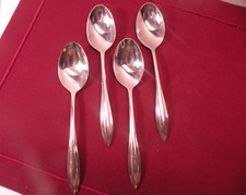 Set Of 4 Lenox SCULPT Stainless Glossy Flatware Teaspoons 6 1/4