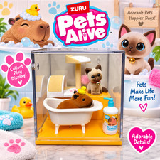 Zuru Pets Alive Display Piece With Capybara And Cat Bathtub And Toys Set picture