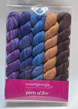 SWEET GEORGIA Party Of Five Blueberry Cobbler Mini Skein Set Merino/Nylon picture