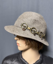 BORSALINO Alessandria Fedora Fur Felt Hat Gray Vintage Decoration 55 / US 6 7/8 picture