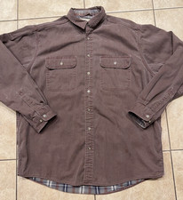 Vintage LL Bean Hurricane Shirt Mens L Purple Flannel Lined Canvas Chore Barn picture