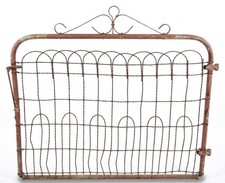 Antique Woven Wire Garden Gate Red Iron Farmhouse Architectural Salvage picture