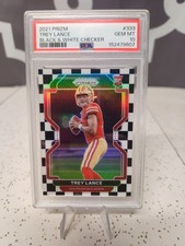 2021 Panini Prizm - Trey Lance #333 Black & White Checker Prizm (RC) PSA 10🔥 picture