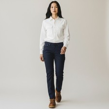 Duluth Trading Co Flexpedition Pants Women 8x33 Navy Solid Straight Leg Outdoor picture