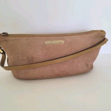 Authentic GUCCI Pink Tan Suede Leather Baugette Shoulder Small Zip Bag Italy picture
