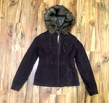 Vintage Abercrombie & Fitch Faux Fur Hooded Jacket Women’s Size L picture