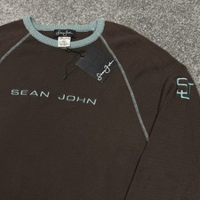 Vintage Sean John Sweater Men 2XL Brown Pullover Knit Crewneck Y2K New Tags picture