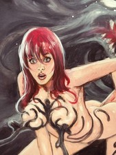 Mark Beachum MARY JANE vs VENOM Hand Embellished LTD Giclee Signed 2016 ErotiX picture