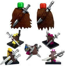 MOC Mini Figure Medieval Weapon Sheaths - Sword, Dagger - Lots of 5, 10 - picture