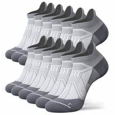 Hylaea Compression Ankle Socks for Running Athletic, 6 Pairs Grey Large picture
