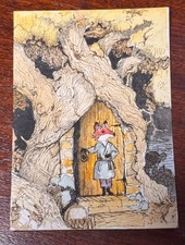 Origional Watercolor  ACEO Fox  signed by artist Edith Schmidt picture