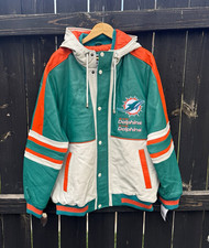 G-III Miami Dolphins NFL Hooded Jacket XL Aqua White Orange Officially Licensed picture