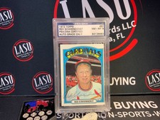 RED SCHOENDIENST Mgr. Signed 1972 Topps Card PSA DNA Certified auto -8 auto picture