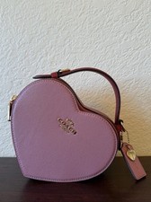 Coach Pink Heart Crossbody Top Handle Zip Bag w/ Detachable Strap & Charm picture