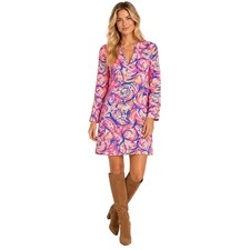 NWT Lilly Pulitzer Riva Dress Shell Of A Time Pink Sea Shell Pima Cotton M picture