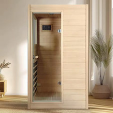 2 Person Hemlock Wood Infrared Sauna, Side Glass Window & Low EMF, 1500W for Ind picture