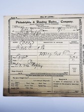 Vintage 1900 Philadelphia & Reading Railway Bill of Lading Egypt PA Cement Co picture