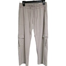 Liverpool Los Angeles Cargo Cropped Pants Oatmeal Beige Women's 4/27 VGUC picture