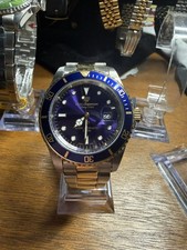 Vintage Jules Jurgensen Quartz Diver Watch - purple Dial Two-Tone SS picture