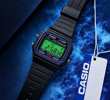 Custom Casio F91-W Black Version With Green Mod (Brand New) picture