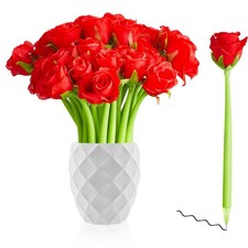 Gueevin 24 Pcs Flower Pens Artificial Rose Pens Bulk Mothers Day Rose Shaped ... picture