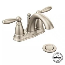 Moen 6610BN Brantford 2-Handle Centerset 4 in Bathroom Faucet w/ Drain, BN picture