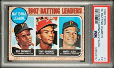 1968 Topps NL Batting Leaders #1 Roberto Clemente Tony Gonzalez Matty Alou PSA 5 picture
