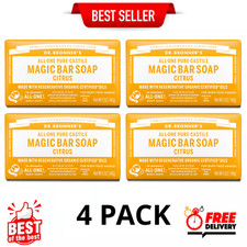 Dr.Bronner's Magic Bar Soap, Citrus, Pure-Castile Soap, 5 oz, 4 Pack picture