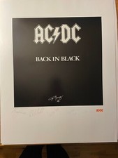 ACDC Back In Black Art Print Lithograph Official Poster Hand Signed Angus Young picture