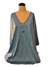 Woman Within NWOT New Pullover Tunic Top Heart Pull Zipper LG. Large So PRETTY picture