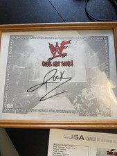 Vintage WWF Come Get Some Mat Auto of The Rock Dwayne Johnson, JSA Authentic picture