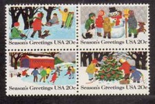 Scott # 2027/30...20 Cent...Season's Greetings...Block of 4 picture