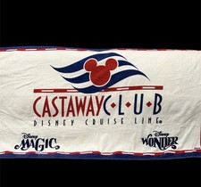Disney Magic Castaway Club Cruise Line Mickey Logo Beach Towel 31x58 Pre Owned picture