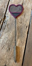 RARE Vintage Red Heart Shaped Metal Flyswatter Antique Kitchen Bug Fly Decor picture