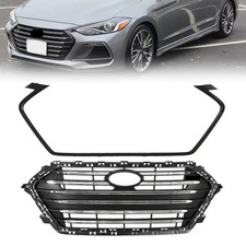Fits 2017-18 Hyundai Elantra Sport Front Grille Chrome & Surround Trim picture