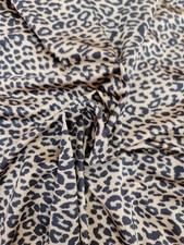 Spandex Fabric By The Yard 4 way Stretch Scuba Cheetah Tan Black Dress Draping  picture