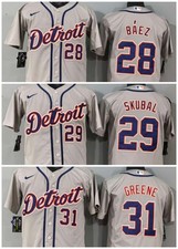 ​​Tariffs​ Free DET Tigers Gray Cool Base Sewn Stitched Jersey. picture
