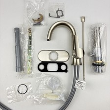 (READ) Moen S6910BN Doux Single Handle High Arc Bathroom Faucet Brushed Nickel picture