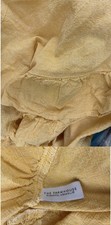 The Farmhouse By Rachel Ashwel Yellow Ruffle Tablecloth Shabby Chic 52” X 75” picture