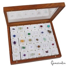 41 Pc Estate Genuine Semi Precious Loose Multi Gems Lot Collection + Wooden Box picture