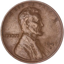 1947 S Lincoln Cent Average Circulated Condition Copper Penny San Francisco Mint picture