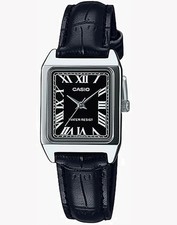 Casio Women’s Black Dial Black Leather Band LTP-V007L-1BUDF New No Box picture