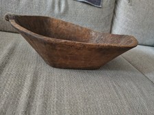 SUPER EARLY 18TH 19TH CTRY NATIVE (?) AMERICAN CARVED WOOD BOWL REPAIRS picture