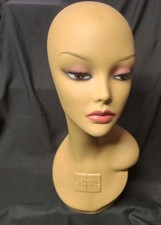 Vintage Female Mannequin Head Bust Display For Wig Hat Jewelry Display Stand 18” picture