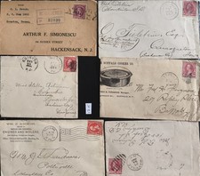 6 US Covers 1880–1901 Registered Advertising Forwarded Lot Fancy Flag Cancel picture