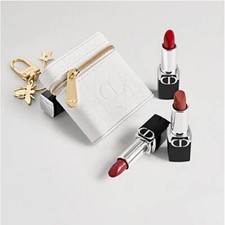 DIOR Beauty 4 PC Gift Set  - Lipstick Holder/Case w Charms + 3 Lipsticks picture